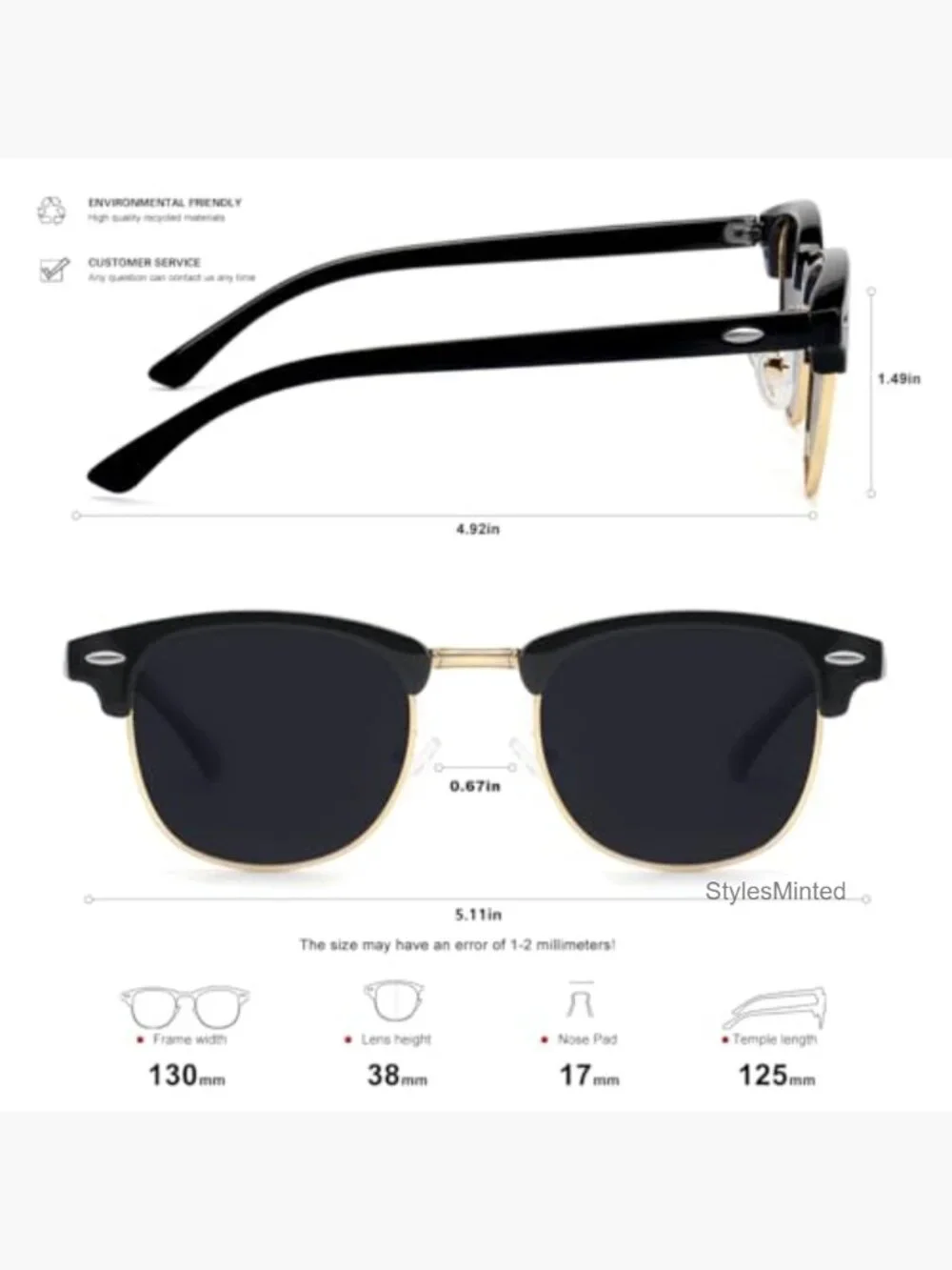 Kids Retro Semi Rimless Polarized Sunglasses UV Protection